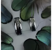 Парное кольцо из стали Spikes R-M2311 с гравировкой