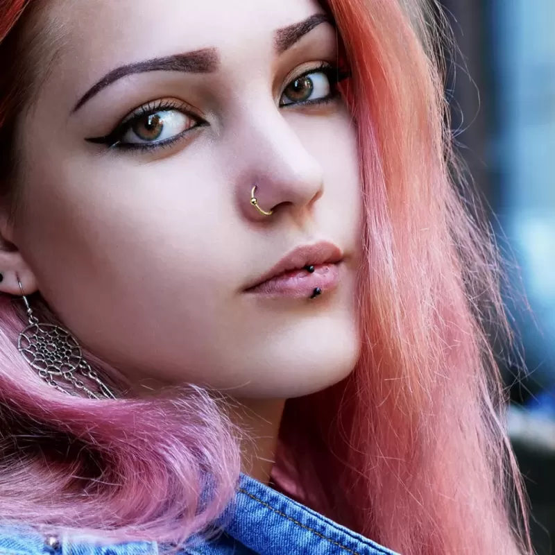 Серьга кольцо из титана с несъемным шариком Pirslab T23RF1-K для септума, трагуса и хеликса, брови, губ, пирсинга смайл (диаметр от 8 мм до 10 мм)