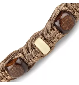 Плетеный браслет Шамбала из деревянных бусин Everiot Select LNS-2118