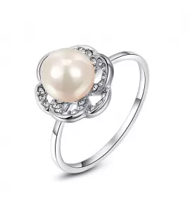 Кольцо ROZI RG-83300A с искусственной жемчужиной