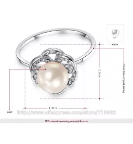 Кольцо ROZI RG-83300A с искусственной жемчужиной