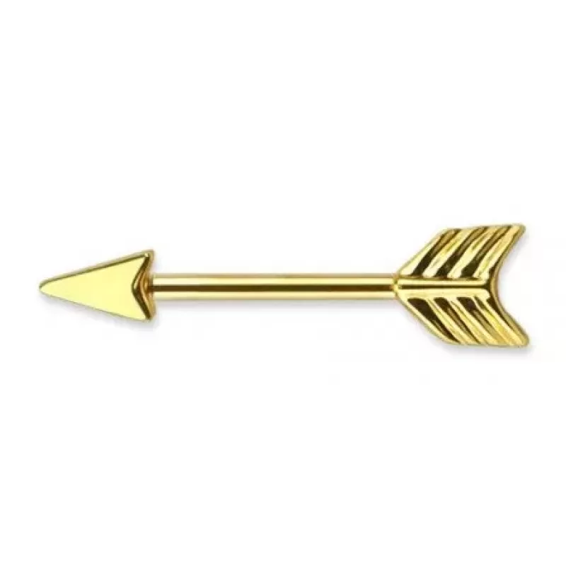 Штанга для пирсинга сосков PiercedFish KB010 из стали в виде стрелы