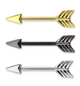 Штанга для пирсинга сосков PiercedFish KB010 из стали в виде стрелы