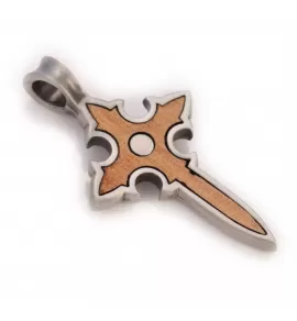 Посеребренный крест мужской Bico BO-EW4SI с вставкой из дерева