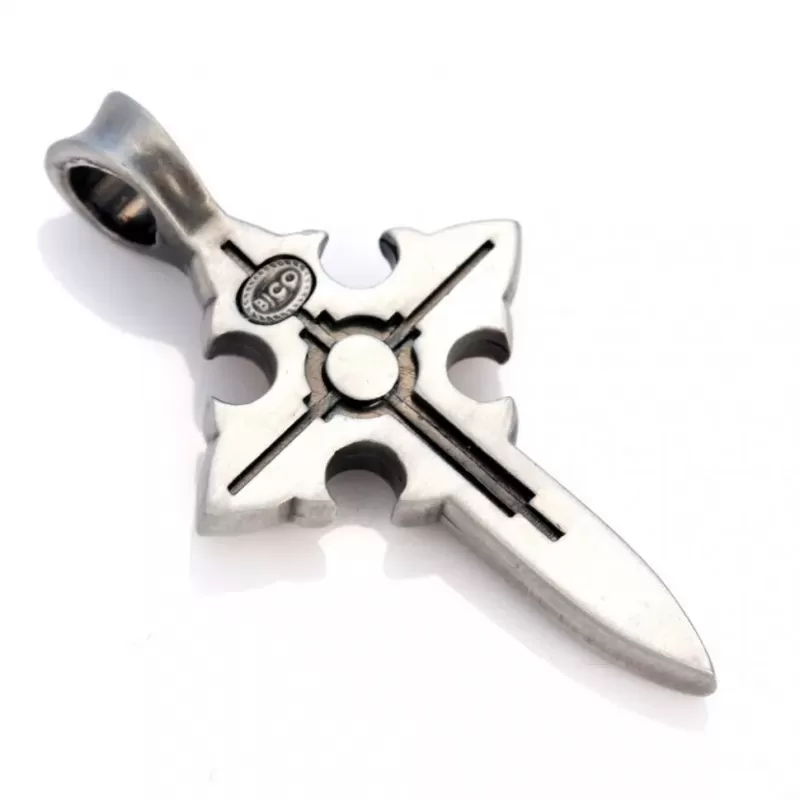 Посеребренный крест мужской Bico BO-EW4SI с вставкой из дерева