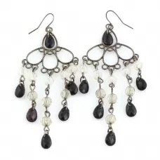 Серьги-шандельеры Indigo ING-RR-104 ажурные с кристаллами