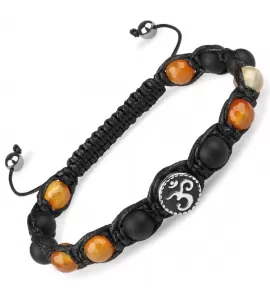 Браслет Everiot Select LNS-2231 Шамбала из сердолика и агата с символом "ОМ"