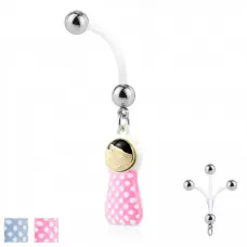 Серьга для пирсинга банан в форме куколки PiercedFish NPG-1011 для беременных