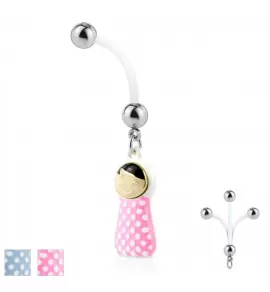 Серьга для пирсинга банан в форме куколки PiercedFish NPG-1011 для беременных