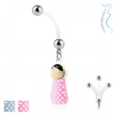 Серьга для пирсинга банан в форме куколки PiercedFish NPG-1011 для беременных