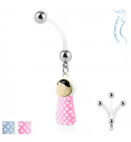 Серьга для пирсинга банан в форме куколки PiercedFish NPG-1011 для беременных