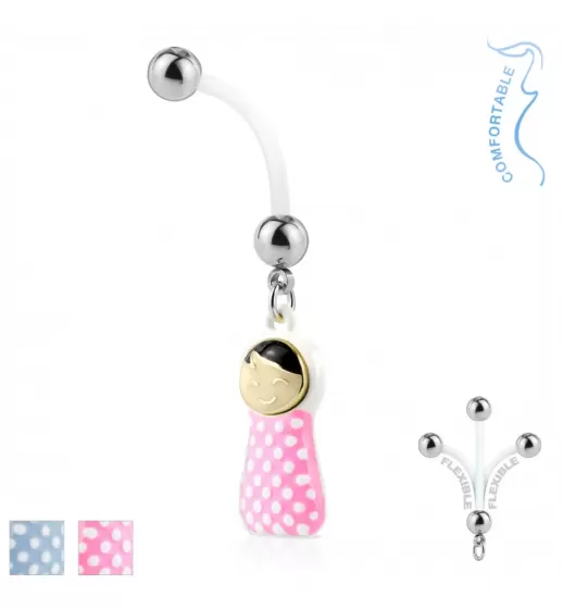 Серьга для пирсинга банан в форме куколки PiercedFish NPG-1011 для беременных