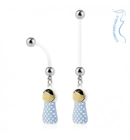 Серьга для пирсинга банан в форме куколки PiercedFish NPG-1011 для беременных