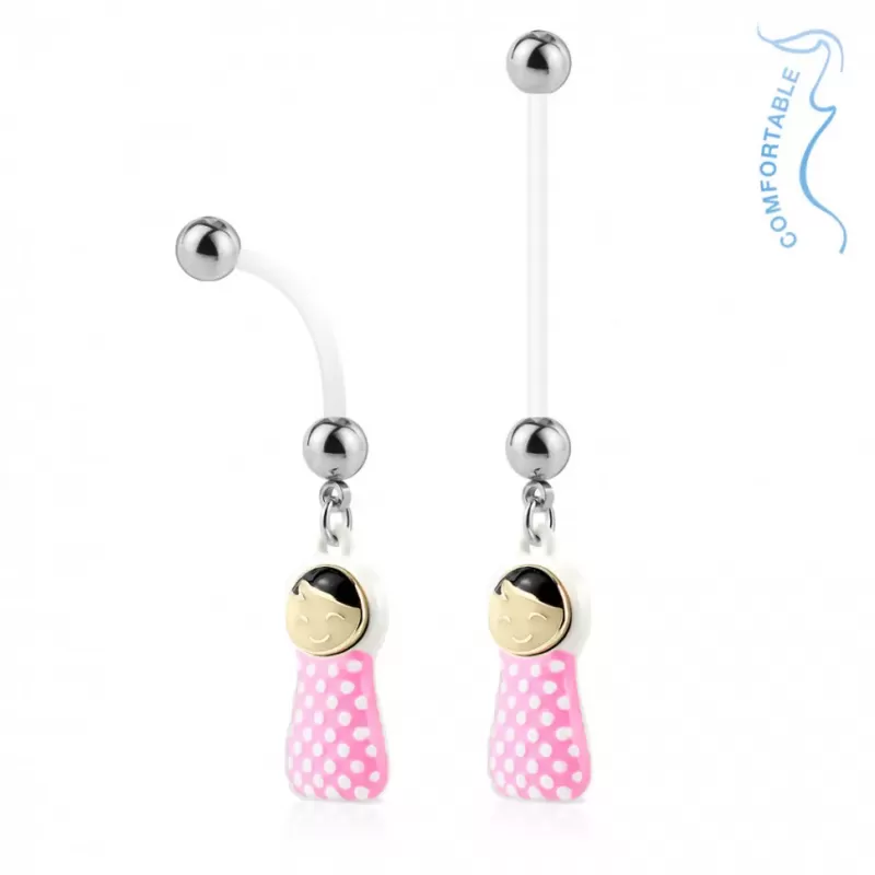 Серьга для пирсинга банан в форме куколки PiercedFish NPG-1011 для беременных