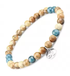 Браслет со знаками зодиака на резинке Everiot Select LNS-6015 из яшмы и апатита