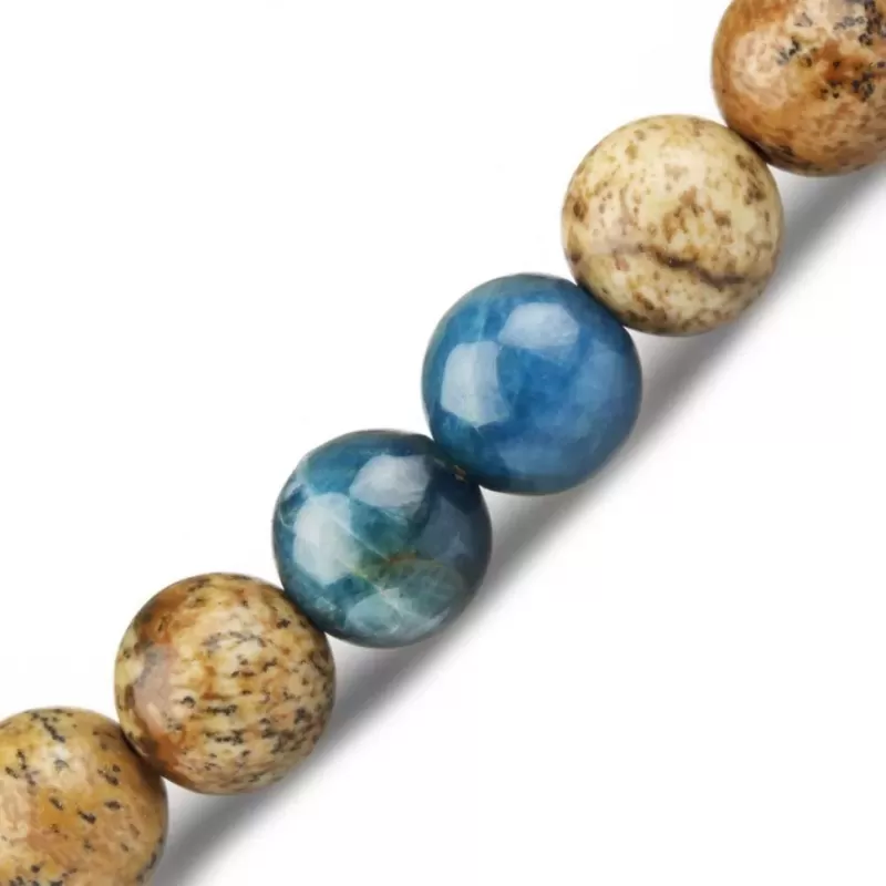 Браслет со знаками зодиака на резинке Everiot Select LNS-6015 из яшмы и апатита