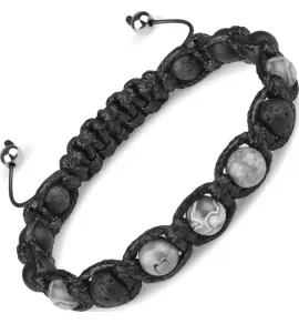 Мужской браслет Шамбала Everiot Select LNS-3045 из агата, яшмы, лавы (базальта)