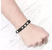 Мужской браслет Шамбала Everiot Select LNS-3045 из агата, яшмы, лавы (базальта)