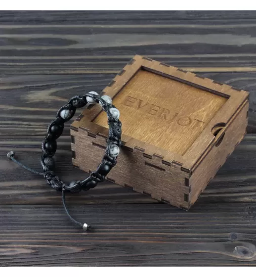 Мужской браслет Шамбала Everiot Select LNS-3045 из агата, яшмы, лавы (базальта)