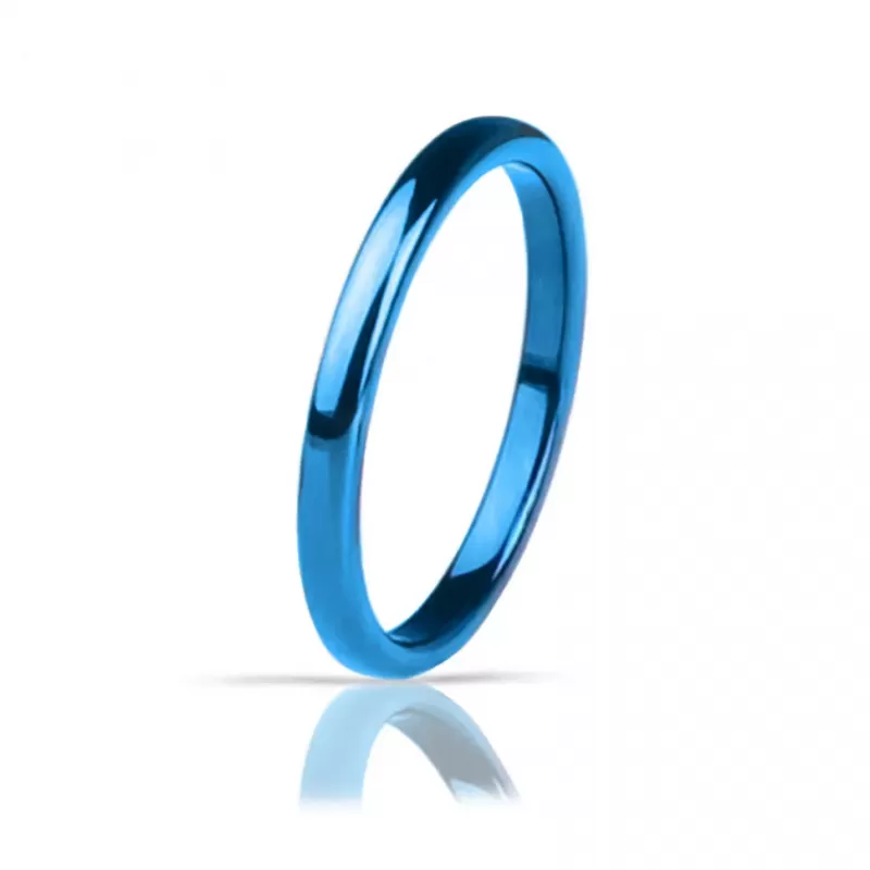 Кольцо из вольфрама INFY RTG-0004, обручальное, синее шириной от 2 до 8 мм