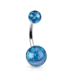 Пирсинг пупка банан PiercedFish NAD-1111 с яркими акриловыми шариками