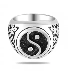 Мужской перстень из стали TATIC RSS-2341-ST Инь-Янь