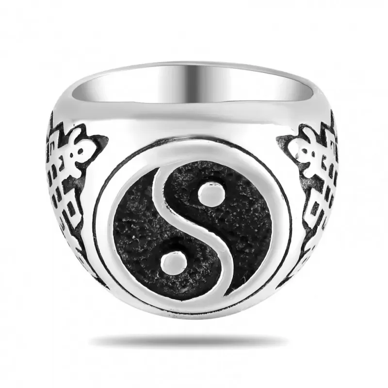 Мужской перстень из стали TATIC RSS-2341-ST Инь-Янь