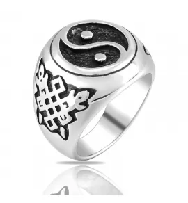 Мужской перстень из стали TATIC RSS-2341-ST Инь-Янь