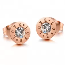 Серьги-гвоздики Everiot SE-XP-0042 с надписью Love