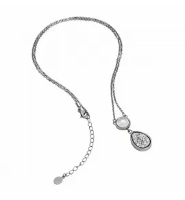 Ожерелье из стали Everiot AAB-NSS434 с подвеской из натурального камня