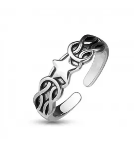 Безразмерное незамкнутое кольцо для пальцев ног/на фалангу TATIC R-A16526 со звездой