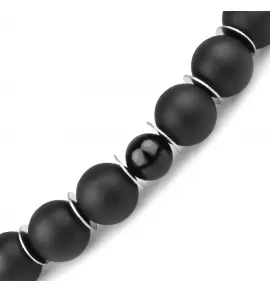 Браслет из черного агата Everiot Select LNS-2228 на резинке