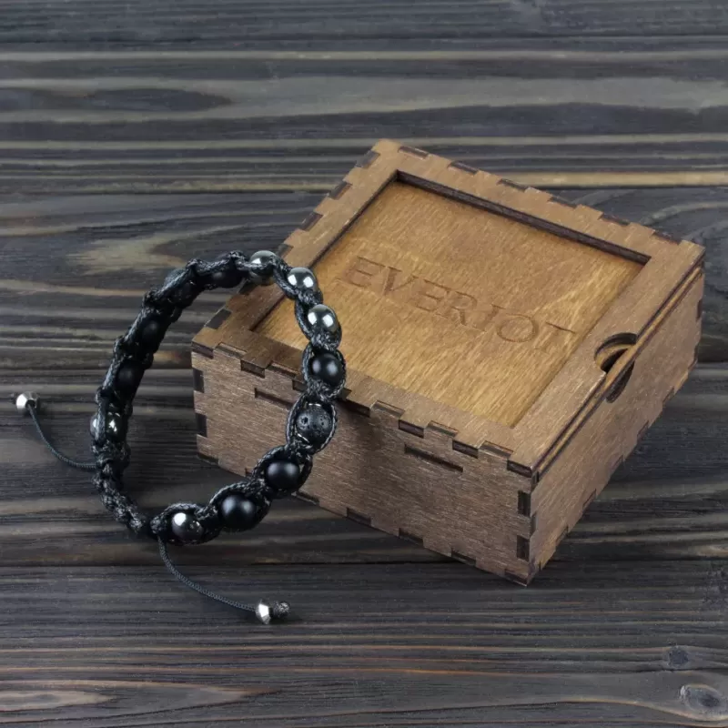 Мужской браслет Шамбала Everiot Select LNS-3046 из агата, лавы (базальта), гематита