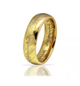 Кольцо Всевластия Everiot RTG-2763-GD из вольфрама, покрытие желтое золото