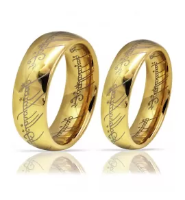 Кольцо Всевластия Everiot RTG-2763-GD из вольфрама, покрытие желтое золото