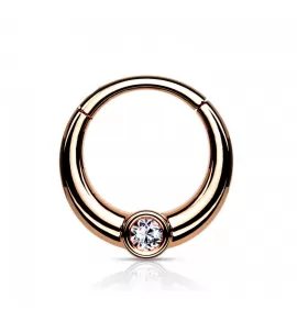 Кольцо кликер из стали с фианитом PiercedFish RH94-RD серьга для пирсинга септума носа, трагуса, хряща уха, хеликса, брови, губ 1 2