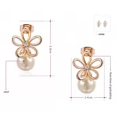 Серьги ROZI RR-42185B в форме цветка с жемчужиной