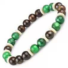 Браслет из кварца, бронзита и кости на резинке Everiot Select LNS-2216