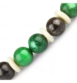 Браслет из кварца, бронзита и кости на резинке Everiot Select LNS-2216