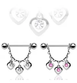 Штанга для пирсинга сосков со съемной цепочкой PiercedFish KQ-644 из стали