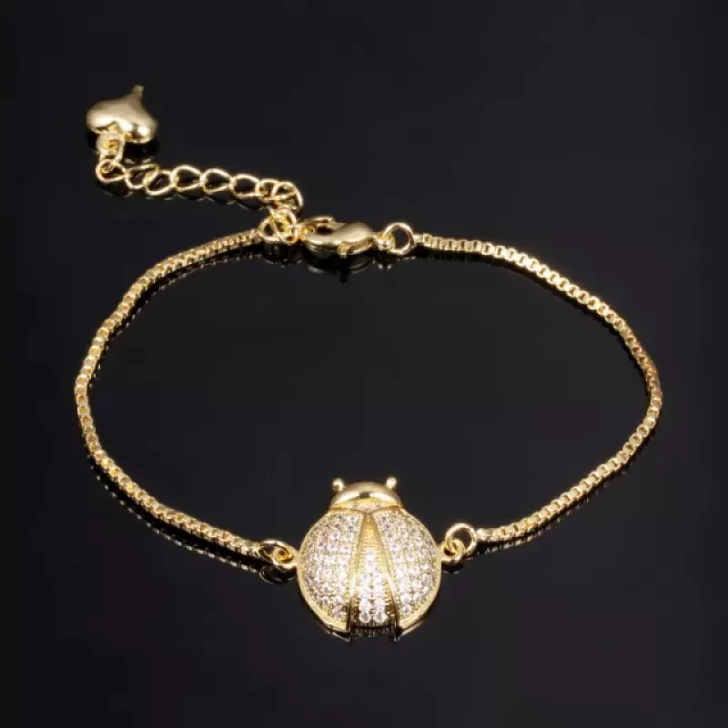 Браслет Everiot JA-XP-1119 c божьей коровкой и фианитами