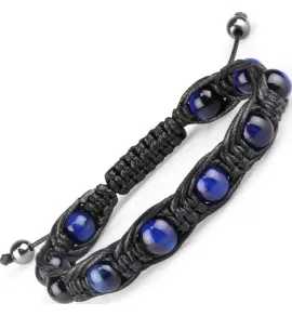 Плетеный браслет Шамбала с камнем тигровый глаз Everiot Select LNS-2085