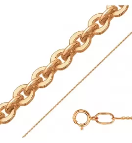 Цепь из стали якорного плетения с золотистым покрытием N-089667