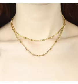 Женское колье из двух цепочек Everiot Select LNS-9013 под золото