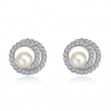 Серьги ROZI RR-43265A с жемчужиной и фианитами