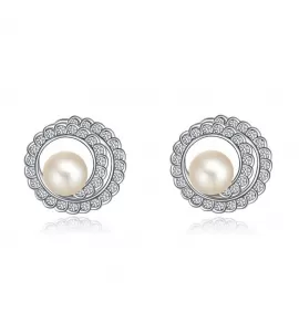 Серьги ROZI RR-43265A с жемчужиной и фианитами