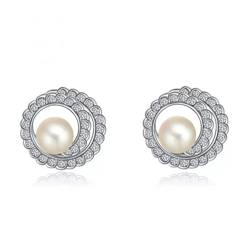 Серьги ROZI RR-43265A с жемчужиной и фианитами