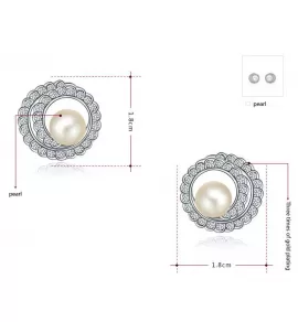 Серьги ROZI RR-43265A с жемчужиной и фианитами