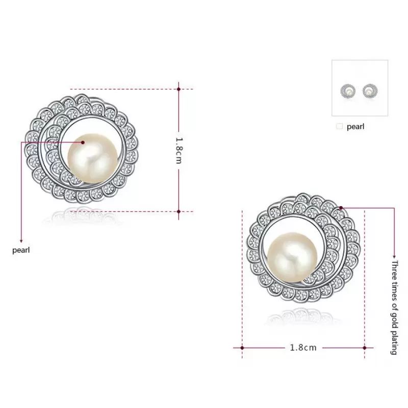 Серьги ROZI RR-43265A с жемчужиной и фианитами