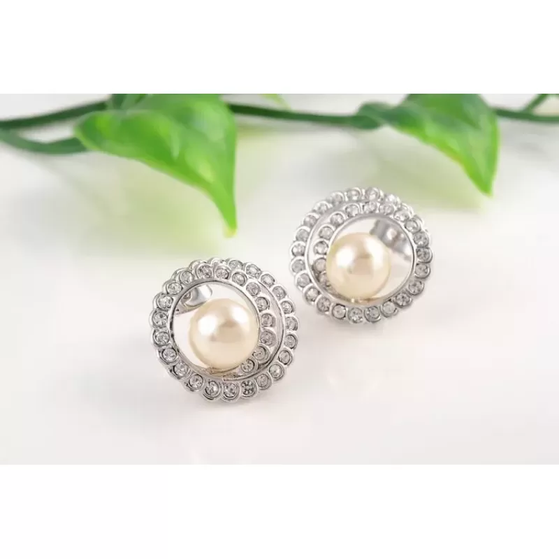 Серьги ROZI RR-43265A с жемчужиной и фианитами